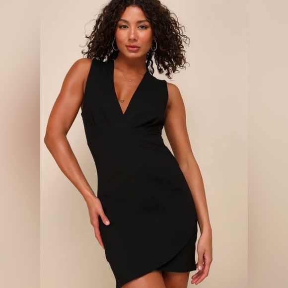 Lulu's Black Sleeveless Cocktail Mini Dress NWT - Picture 1 of 8
